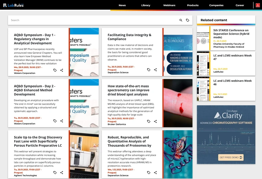 <p>LabRulez: LC and LCMS webinars Week 48</p>
