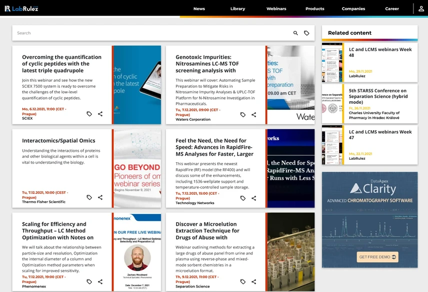 <p>LabRulez: LC and LCMS webinars Week 49</p>