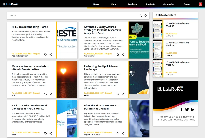 <p>LabRulez: LC and LCMS webinars - Week 49</p>
