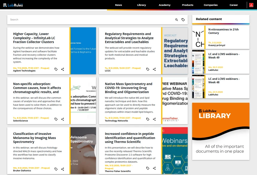 <p>LabRulez: LC and LCMS webinars - Week 50</p>