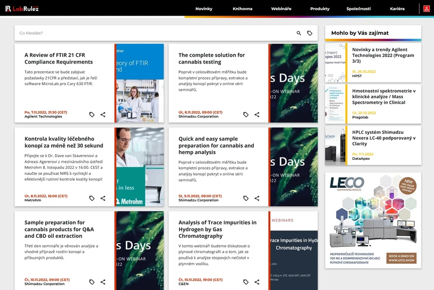 <p>LabRulez: Webináře LabRulezGCMS týden 45/2022</p>
