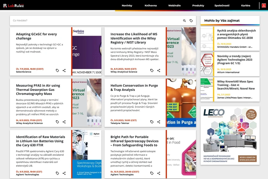 <p>LabRulez: Webináře LabRulezGCMS týden 45/2023</p>