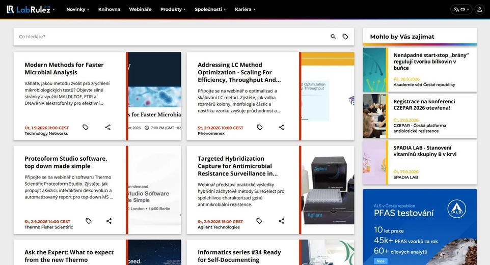 <p>LabRulez: Webináře LabRulezLCMS týden 36/2026</p>