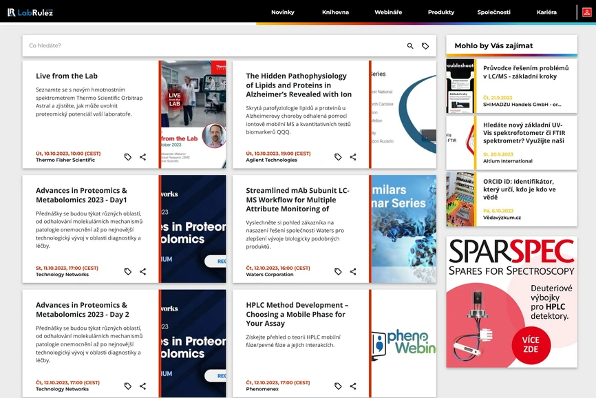 <p>LabRulez: Webináře LabRulezLCMS týden 41/2023</p>
