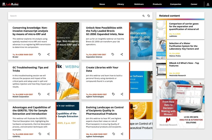 <p>LabRulez: Webinars LabRulezGCMS Week 16/2025</p>