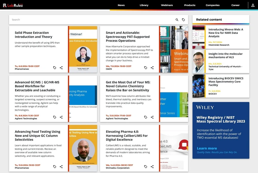 <p>LabRulez: Webinars LabRulezGCMS Week 32-33/2024</p>
