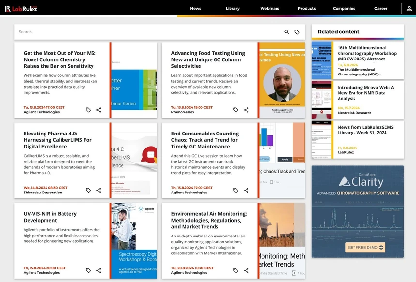 <p>LabRulez: Webinars LabRulezGCMS Week 33-34/2024</p>
