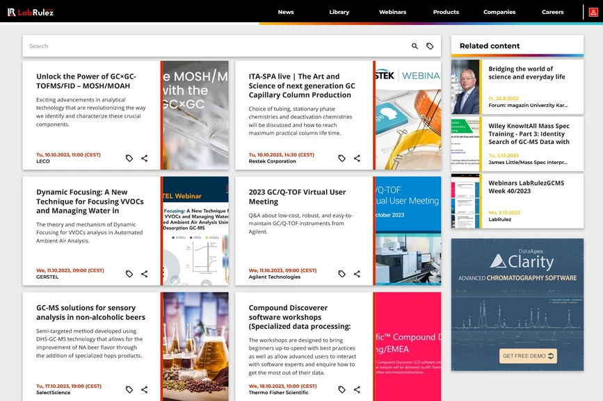 <p>LabRulez: Webinars LabRulezGCMS Week 41/2023</p>
