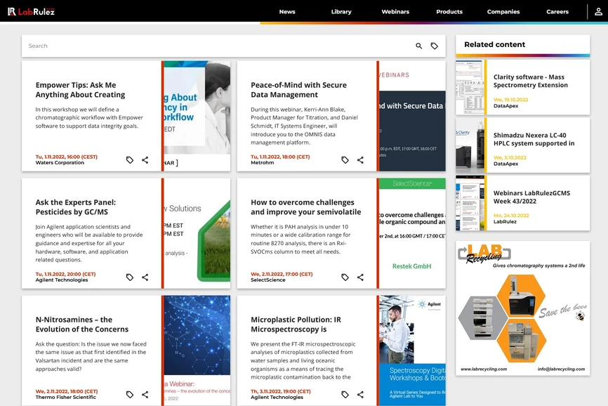 <p>LabRulez: Webinars LabRulezGCMS Week 44/2022</p>
