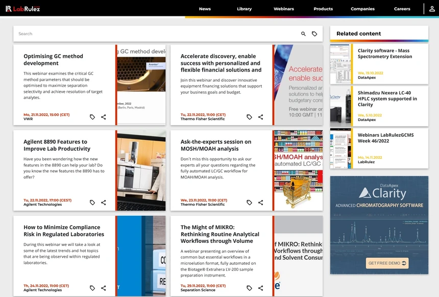 <p>LabRulez: Webinars LabRulezGCMS Week 47/2022</p>