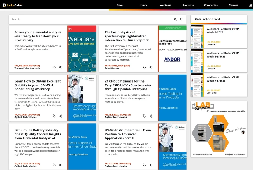 <p>LabRulez: Webinars LabRulezICPMS Week 10-11/2023</p>