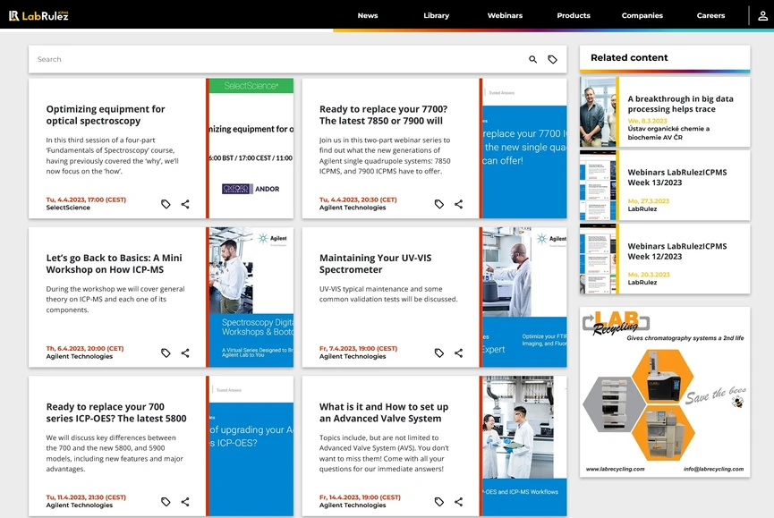 <p>LabRulez: Webinars LabRulezICPMS Week 14-15/2023</p>
