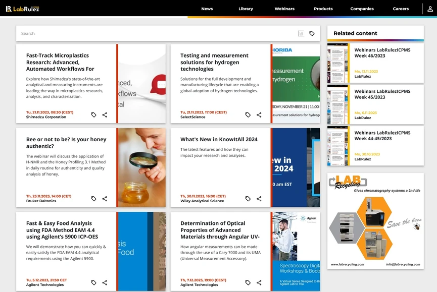 <p>LabRulez: Webinars LabRulezICPMS Week 47/2023</p>
