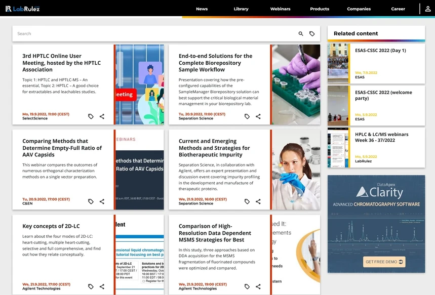 <p>LabRulez: Webinars LabRulezLCMS Week 38/2022</p>
