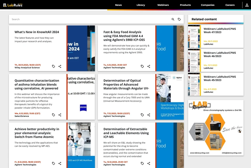 <p>LabRulez: Webinars LabRulezICPMS Week 48-49/2023</p>
