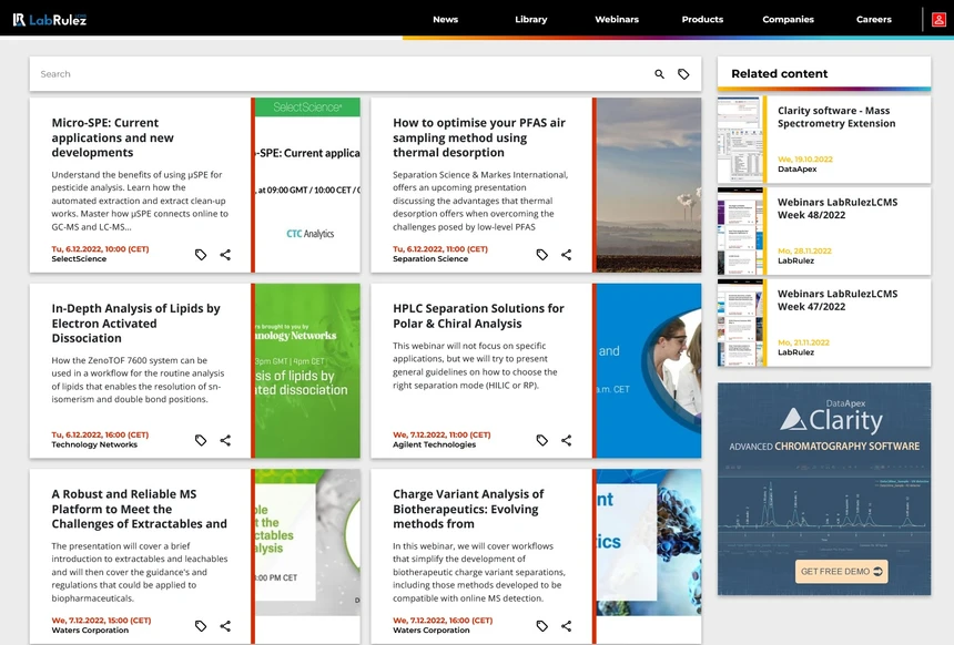 <p>LabRulez: Webinars LabRulezLCMS Week 49/2022</p>
