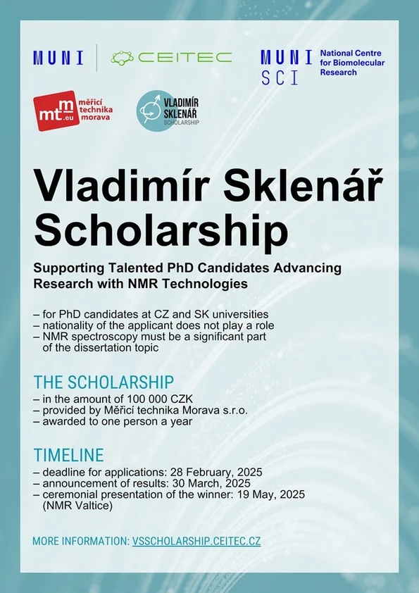 MUNI/CEITEC: Vladimír Sklenář Scholarship