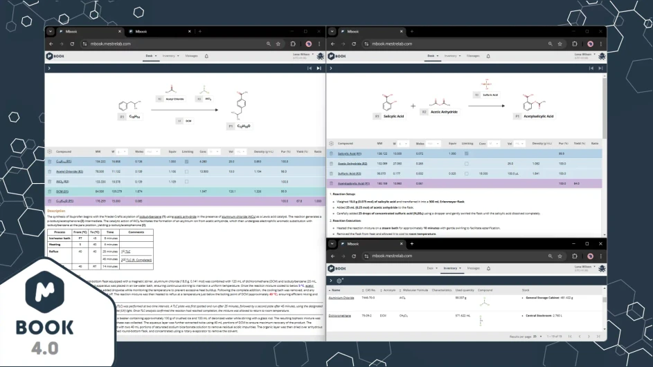 Mestrelab Research: Figure 1b. Multitasking with multiple Mbook sessions