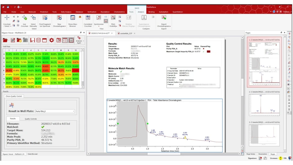 Mestrelab Research: Mestrelab Mnova Gears – Chrom QC software.