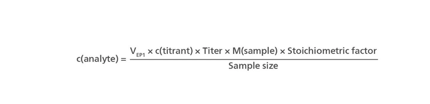 Metrohm: Titrace - Výpočet výsledku