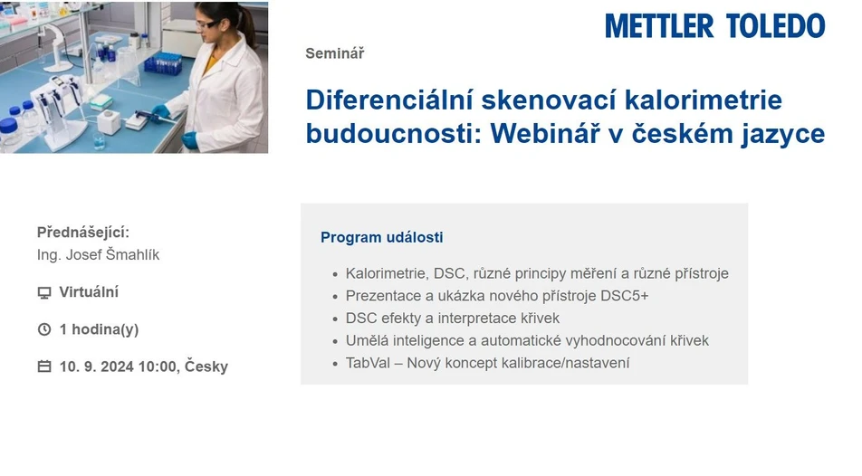 Mettler-Toledo: Diferenciální skenovací kalorimetrie budoucnosti