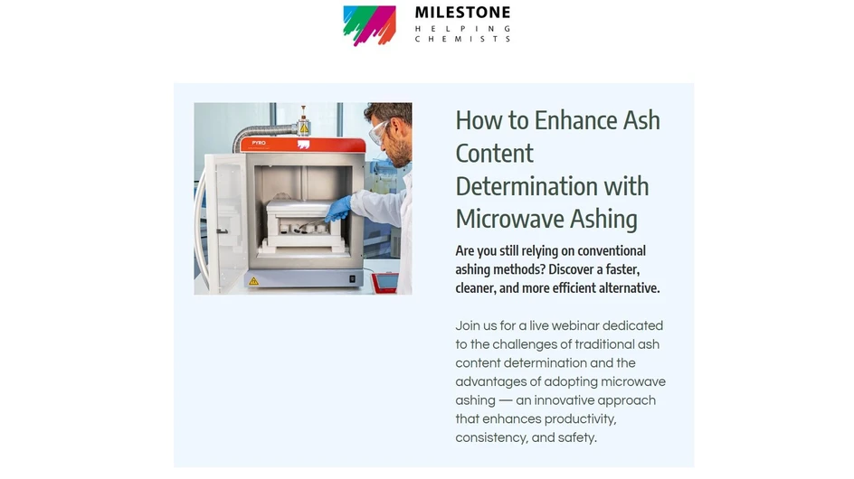 Milestone: How to Enhance Ash Content Determination with Microwave Ashing