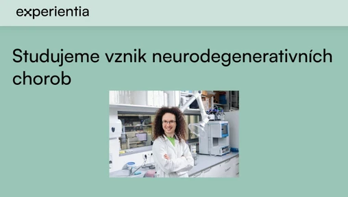 Studujeme vznik neurodegenerativních chorob