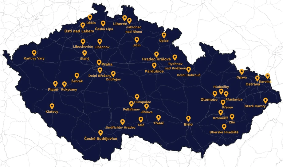 Noc vědců: Mapa míst kde probíha program Noci vedců 2023