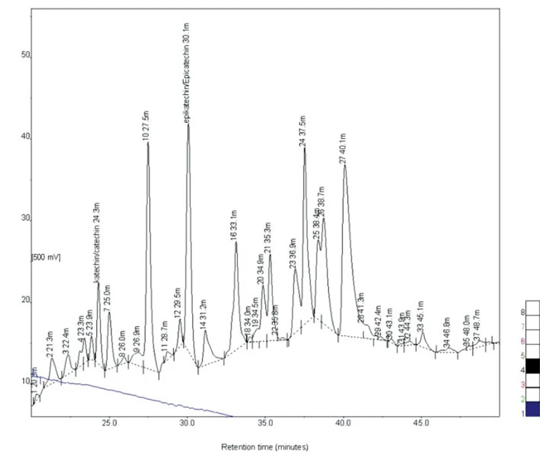 Obr. 1 Chromatogram měřené frakce OPC
