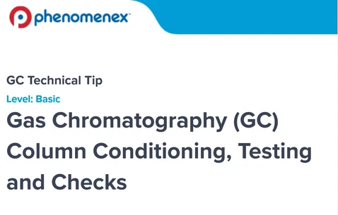 Gas Chromatography (GC) Column Conditioning, Testing and Checks