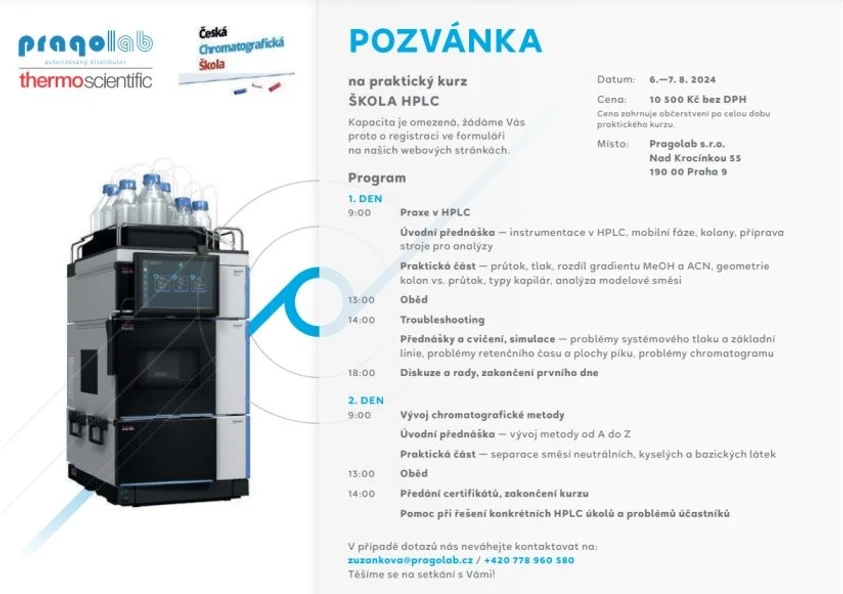 Praktický kurz ŠKOLA HPLC