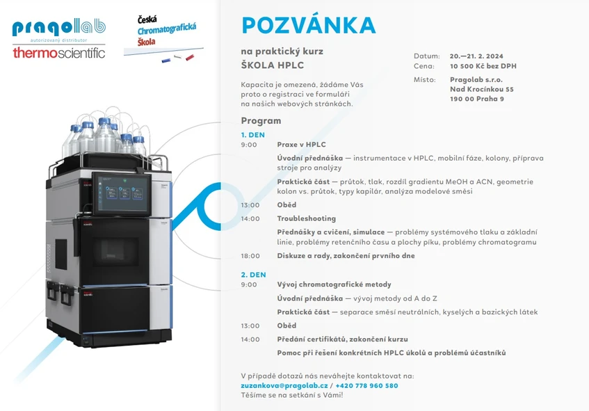 Praktický kurz ŠKOLA HPLC