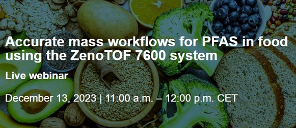 Accurate mass workflows for PFAS in food using the ZenoTOF 7600 system