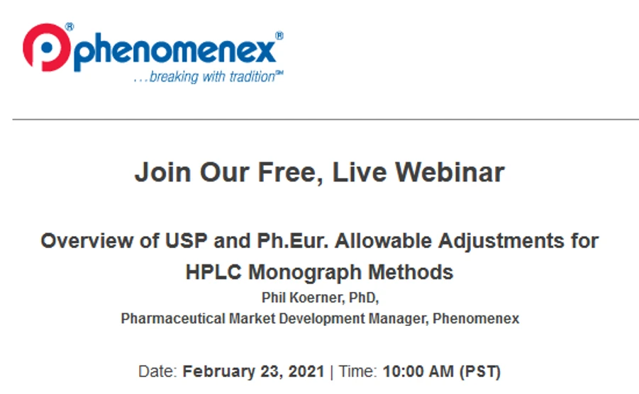 Phenomenex: Overview of USP and Ph.Eur. Allowable Adjustments for HPLC Monograph Methods