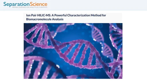 Ion Pair HILIC-MS: A Powerful Characterization Method for Biomacromolecule Analysis