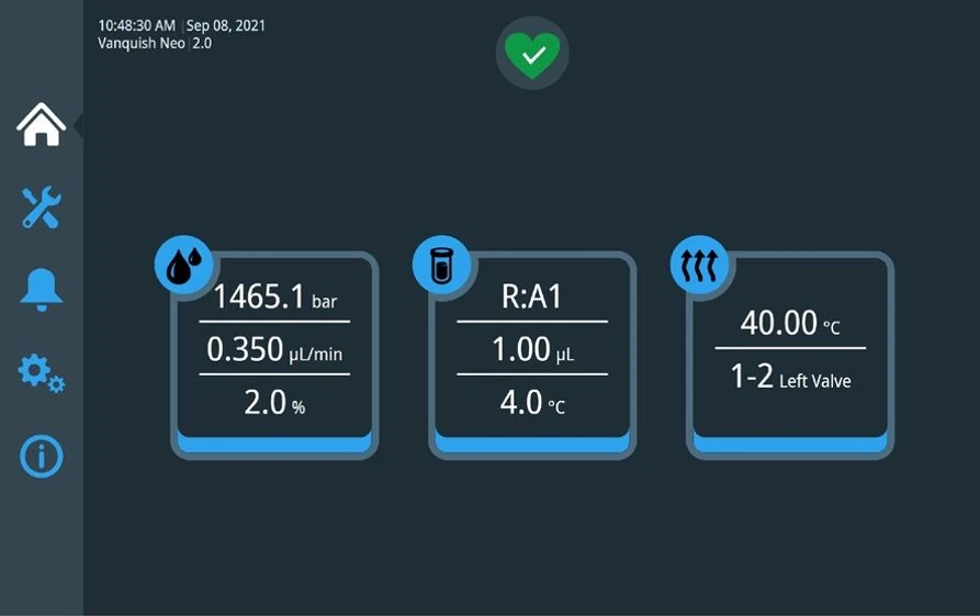 Thermo Scientific™ Vanquish™ Neo UHPLC System: Walk-up and remote system status monitoring.