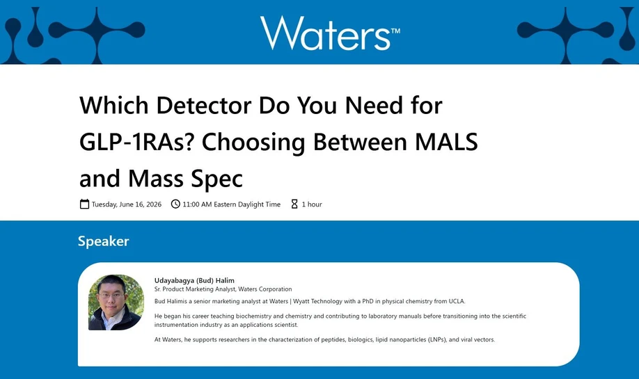 Waters Corporation: Which Detector Do You Need for GLP-1RAs? Choosing Between MALS and Mass Spec