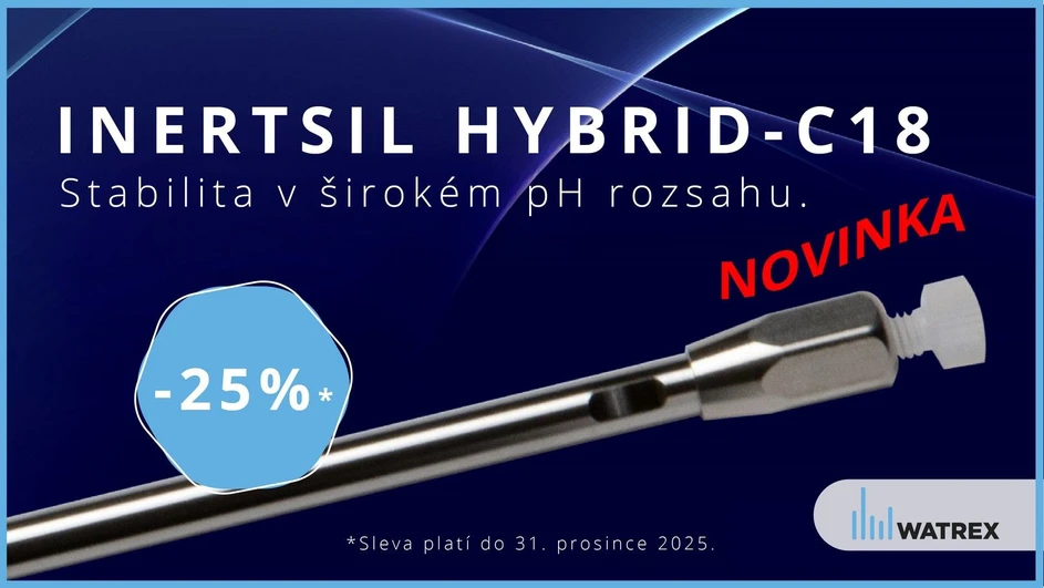 <p>Watrex Praha: Inertsil Hybrid‑C18: Stabilita v širokém pH rozsahu</p>