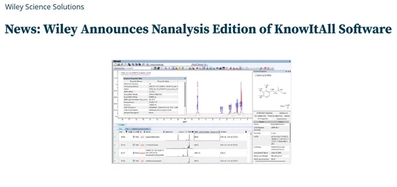 Wiley Announces Nanalysis Edition of KnowItAll Software