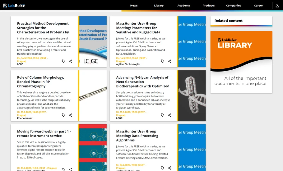 <p>LabRulez: LC a LCMS webinars - Week 38</p>
