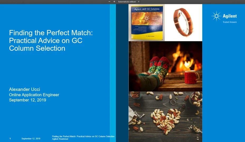 Agilent Technologies: Finding the Perfect Match:  Practical Advice on GC Column Selection