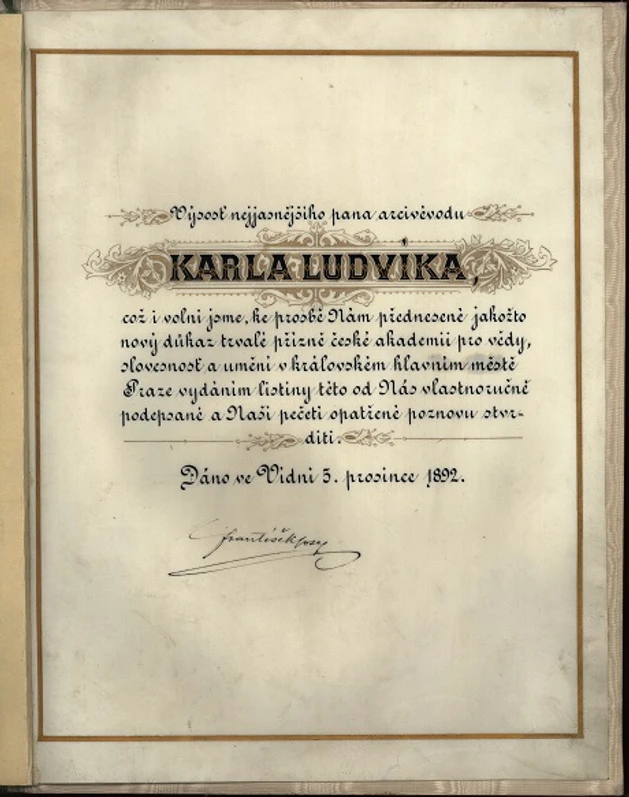 Archiv AV ČR/Masarykův ústav: České akademie císaře Františka Josefa pro vědy, slovesnost a umění