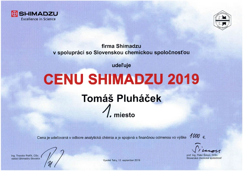 Univerzita Palackého v Olomouci: Cena Shimadzu 2019