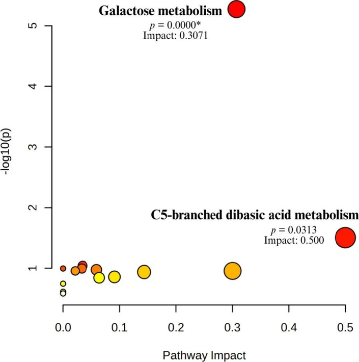 ACS Agric. Sci. Technol. 2025, 5, 11, 2152–2165: Figure 2. Representation of the impact of thiamethoxam + cyproconazole at 300 + 300 g a.i. ha–1 on the metabolic pathways of coffee seedlings.