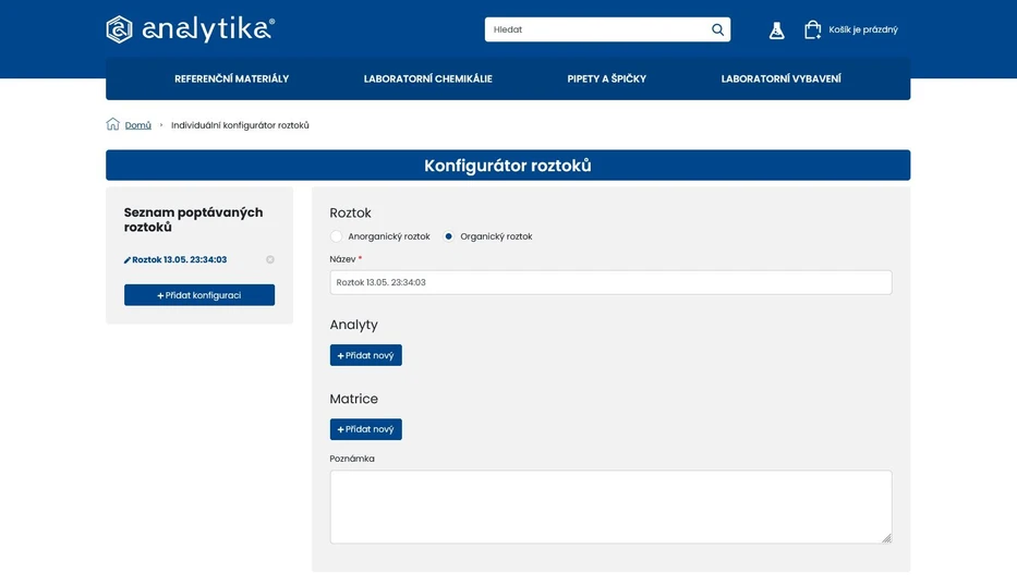 <ul>
<li><strong>Foto:</strong> ANALYTIKA: Konfigurátor roztoků – tvorba roztoku na míru</li>
</ul>
