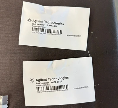 Agilent PEEK HPLC fittingy, utahované rukou, vnitřní průměr 1,6 mm (1/16"), balení po 2 ks, 0100-1516 (Nové)