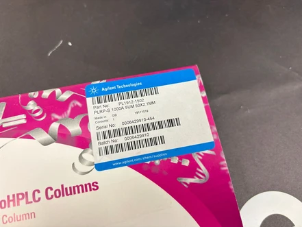 Agilent PLRP-S 1000Å HPLC Column (2.1 × 50 mm, 5 µm) PL1912-1502 (New)