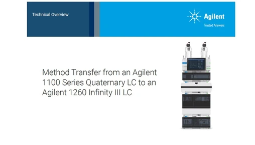 Přenos metod z LC Agilent řady 1100 na LC Agilent 1260 Infinity III
