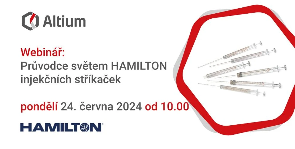 <ul>
<li><strong>Foto:</strong> Altium International: Altium webinář: Průvodce světem HAMILTON injekčních stříkaček</li>
</ul>