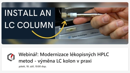 Pozvánka na webinář Modernizace lékopisných HPLC metod - výměna LC kolon v praxi